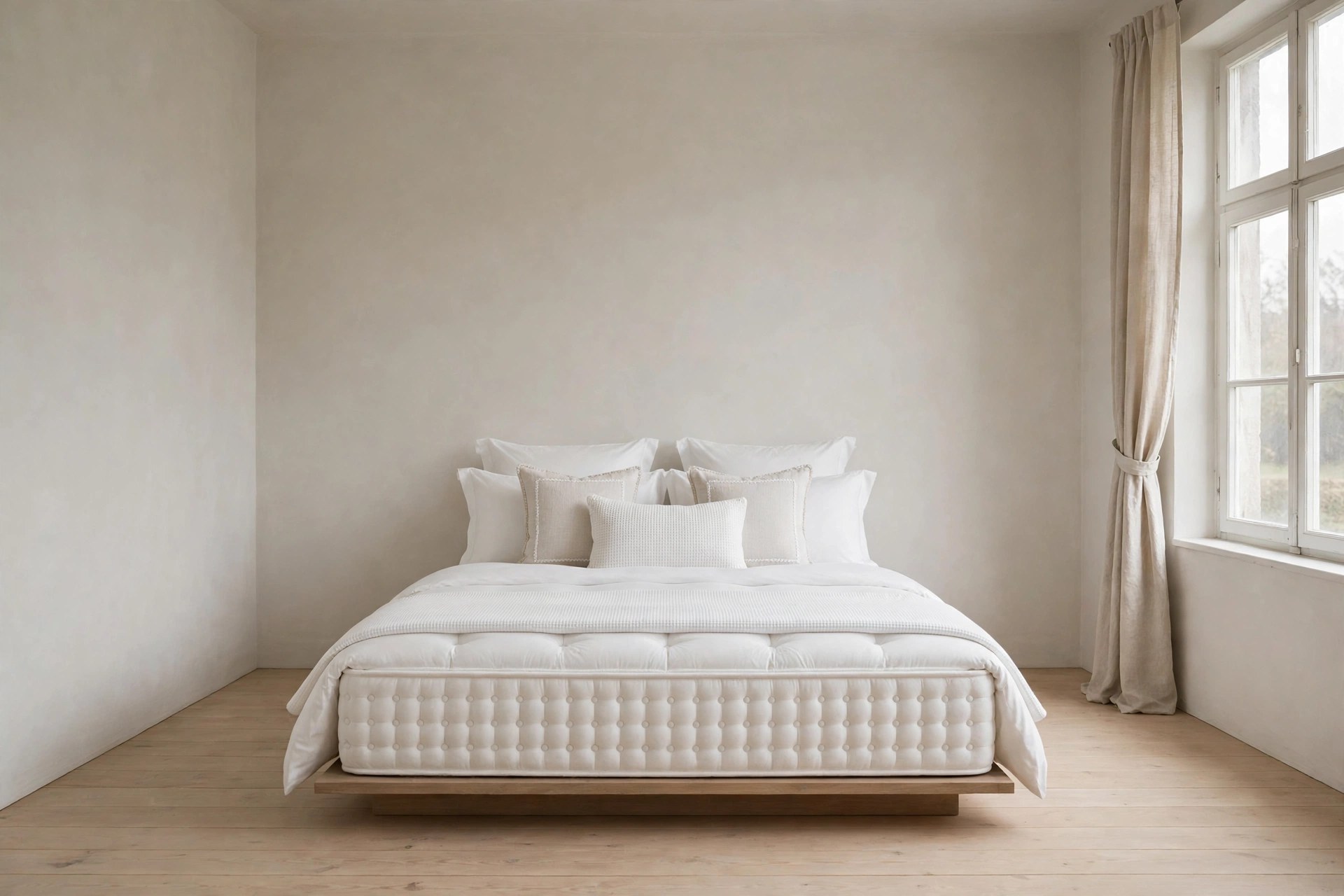 Same bedroom with a crisp new mattress from Star mattress